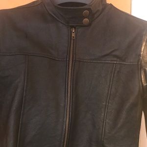 Black leather moto black leather jacket